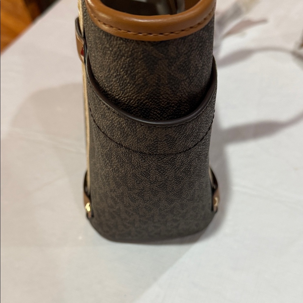 Michael Kors Brown and Tan Signature Logo Tote - Picture 2 of 10
